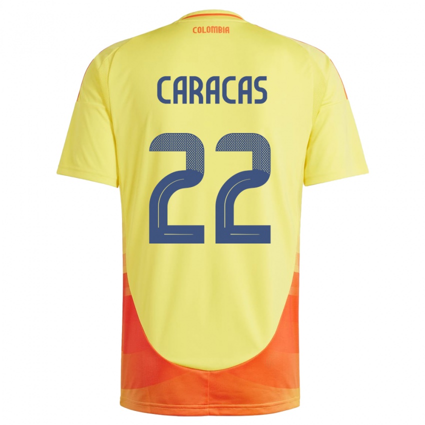 Børn Colombia Daniela Caracas #22 Gul Hjemmebane Spillertrøjer 24-26 Trøje T-Shirt