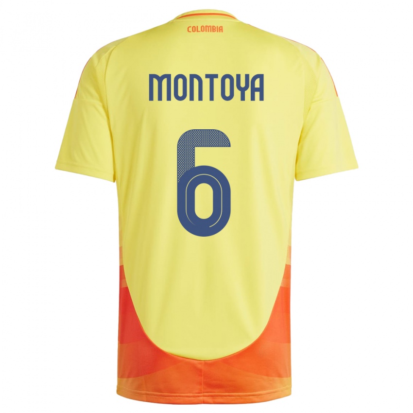 Børn Colombia Daniela Montoya #6 Gul Hjemmebane Spillertrøjer 24-26 Trøje T-Shirt