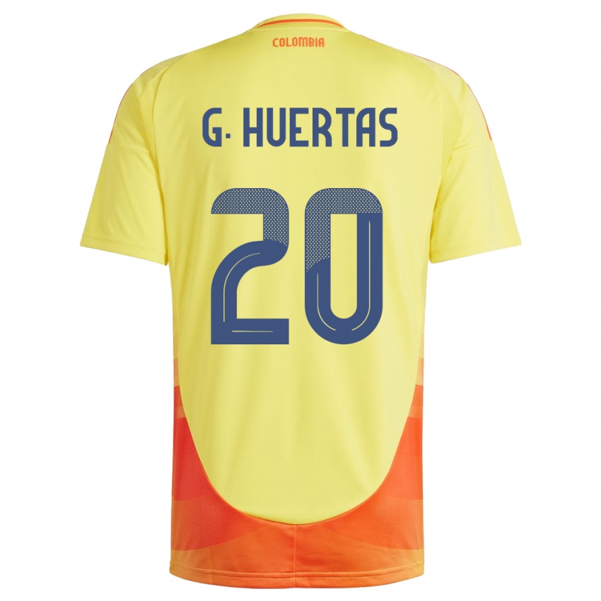 Børn Colombia Gabriela Huertas #20 Gul Hjemmebane Spillertrøjer 24-26 Trøje T-Shirt