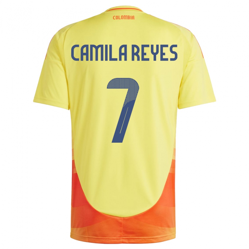 Børn Colombia María Camila Reyes #7 Gul Hjemmebane Spillertrøjer 24-26 Trøje T-Shirt