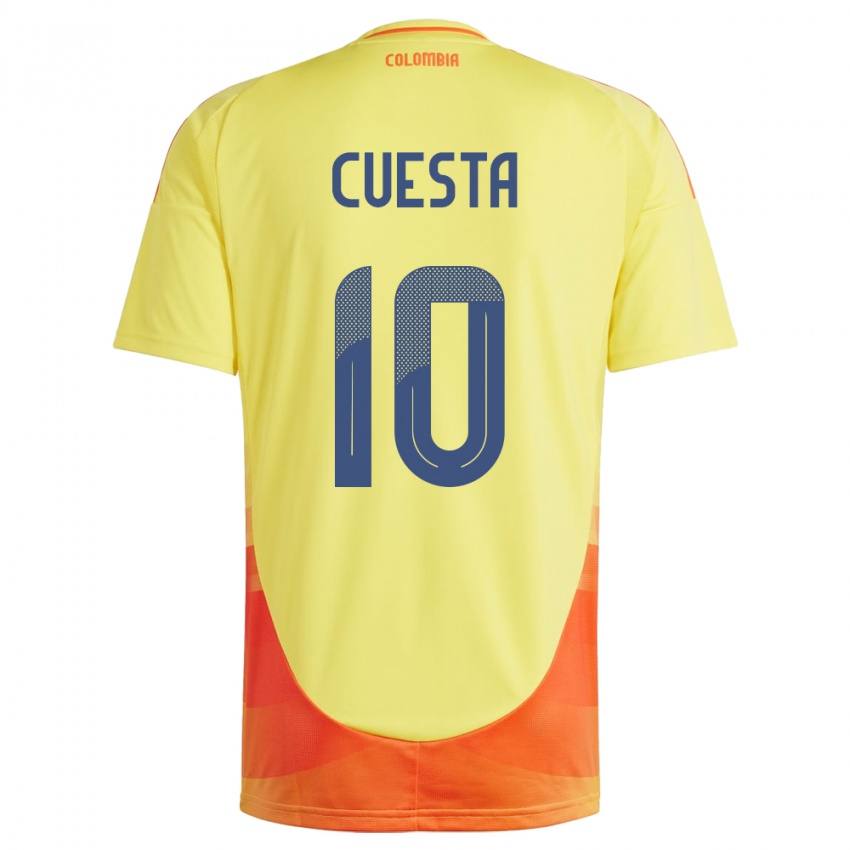 Børn Colombia Yisela Cuesta #10 Gul Hjemmebane Spillertrøjer 24-26 Trøje T-Shirt