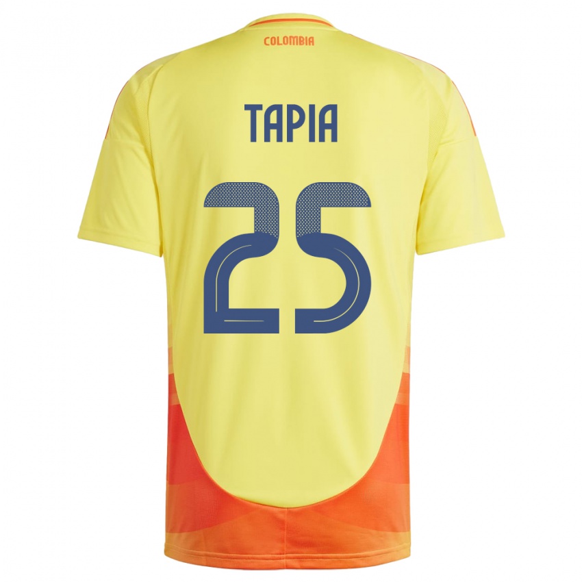 Børn Colombia Katherine Tapia #25 Gul Hjemmebane Spillertrøjer 24-26 Trøje T-Shirt