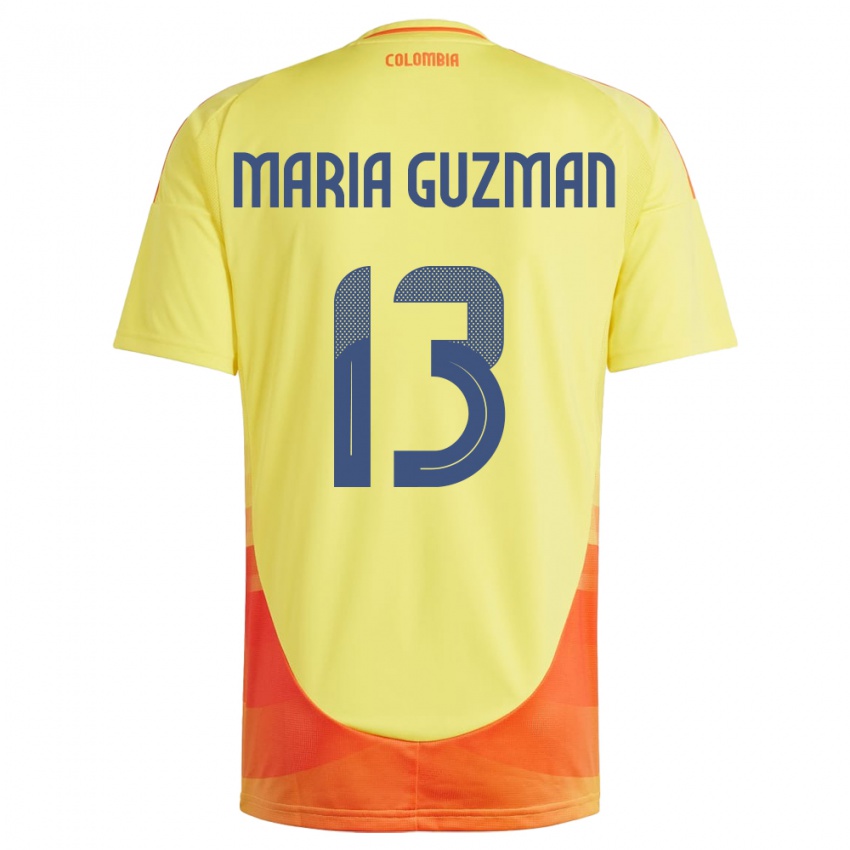 Børn Colombia Ana María Guzmán #13 Gul Hjemmebane Spillertrøjer 24-26 Trøje T-Shirt