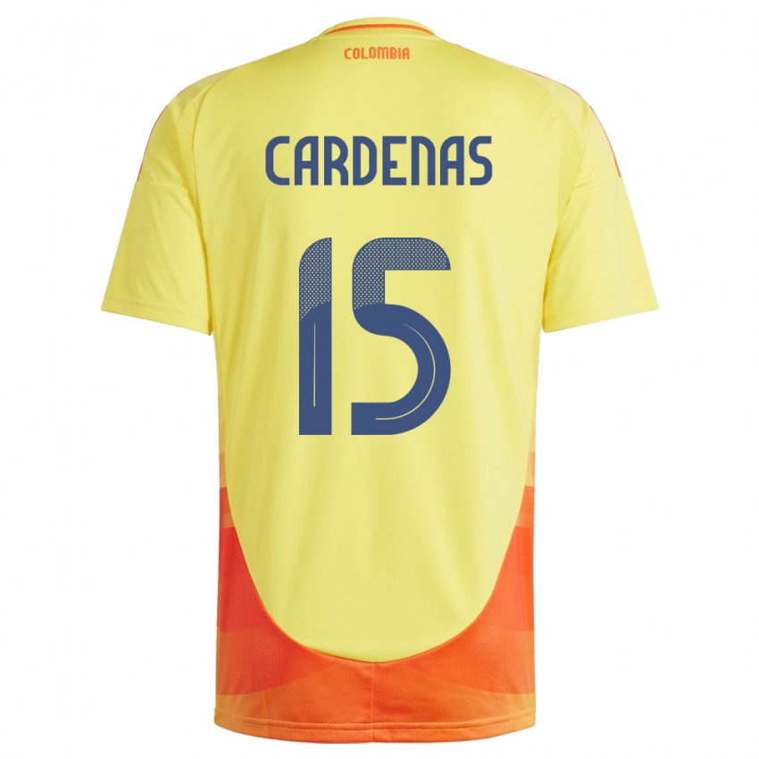 Børn Colombia Wendy Cárdenas #15 Gul Hjemmebane Spillertrøjer 24-26 Trøje T-Shirt