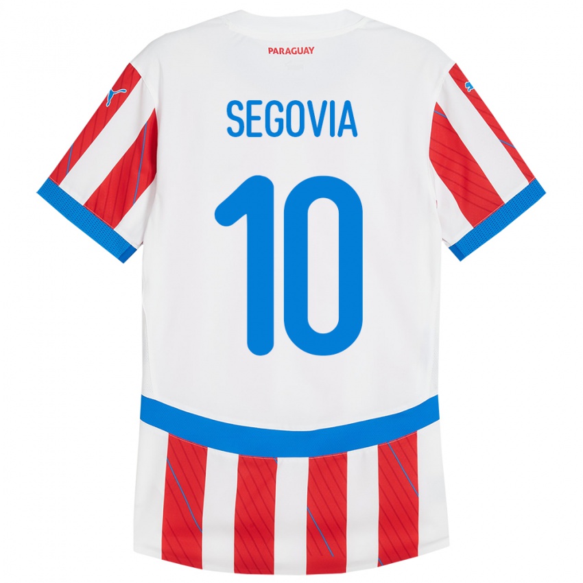 Børn Paraguay Matías Segovia #10 Hvid Rød Hjemmebane Spillertrøjer 24-26 Trøje T-Shirt