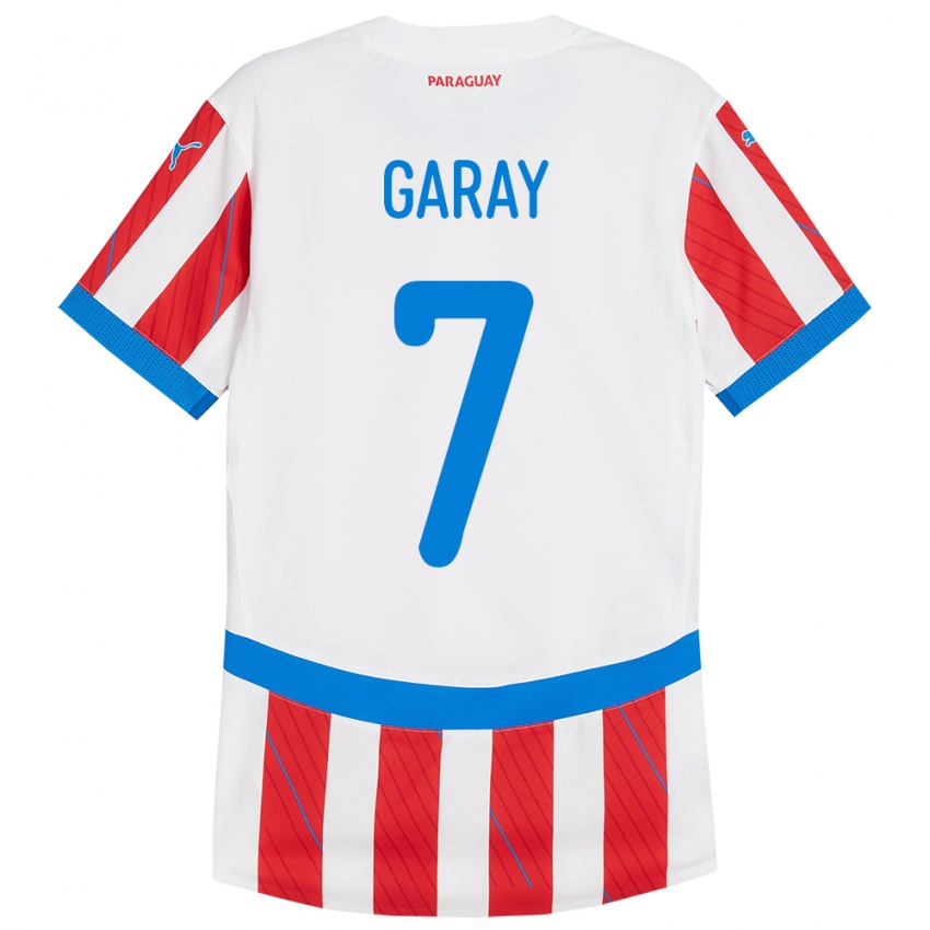 Børn Paraguay Griselda Garay #7 Hvid Rød Hjemmebane Spillertrøjer 24-26 Trøje T-Shirt