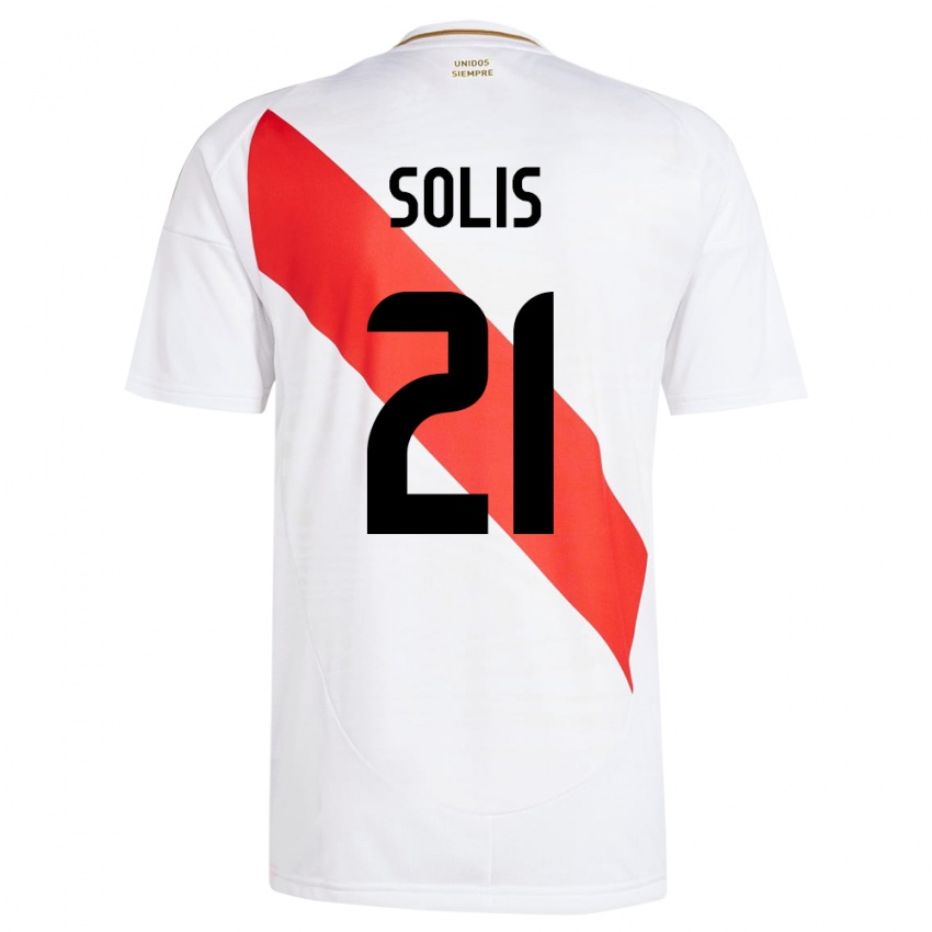 Børn Peru Renato Solís #21 Hvid Hjemmebane Spillertrøjer 24-26 Trøje T-Shirt