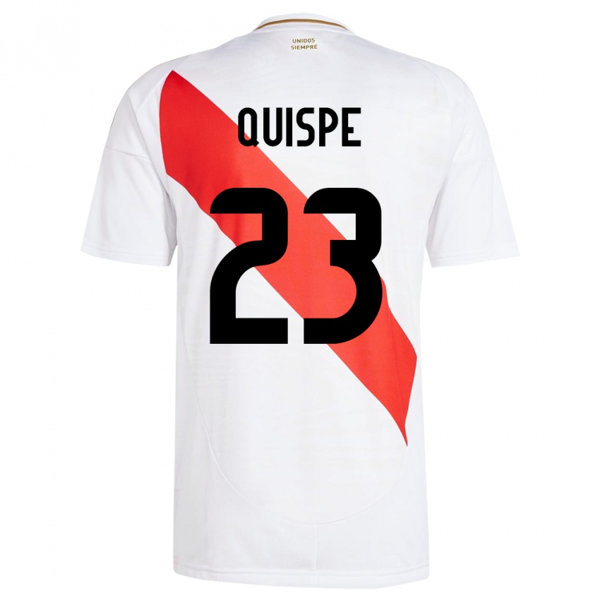 Børn Peru Piero Quispe #23 Hvid Hjemmebane Spillertrøjer 24-26 Trøje T-Shirt