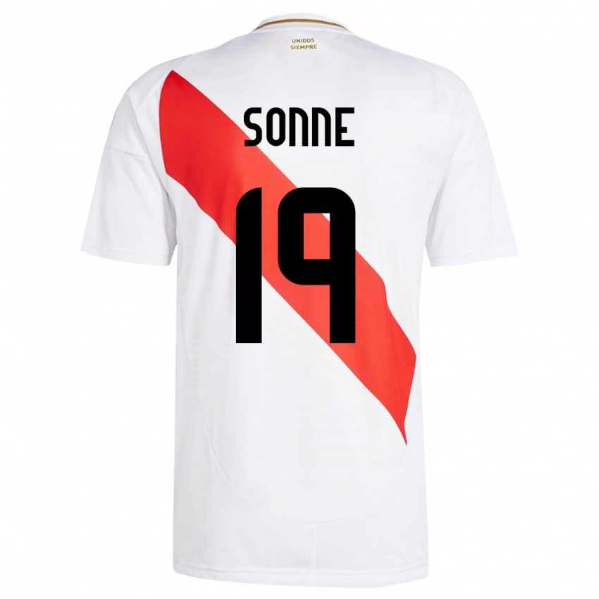 Børn Peru Oliver Sonne #19 Hvid Hjemmebane Spillertrøjer 24-26 Trøje T-Shirt