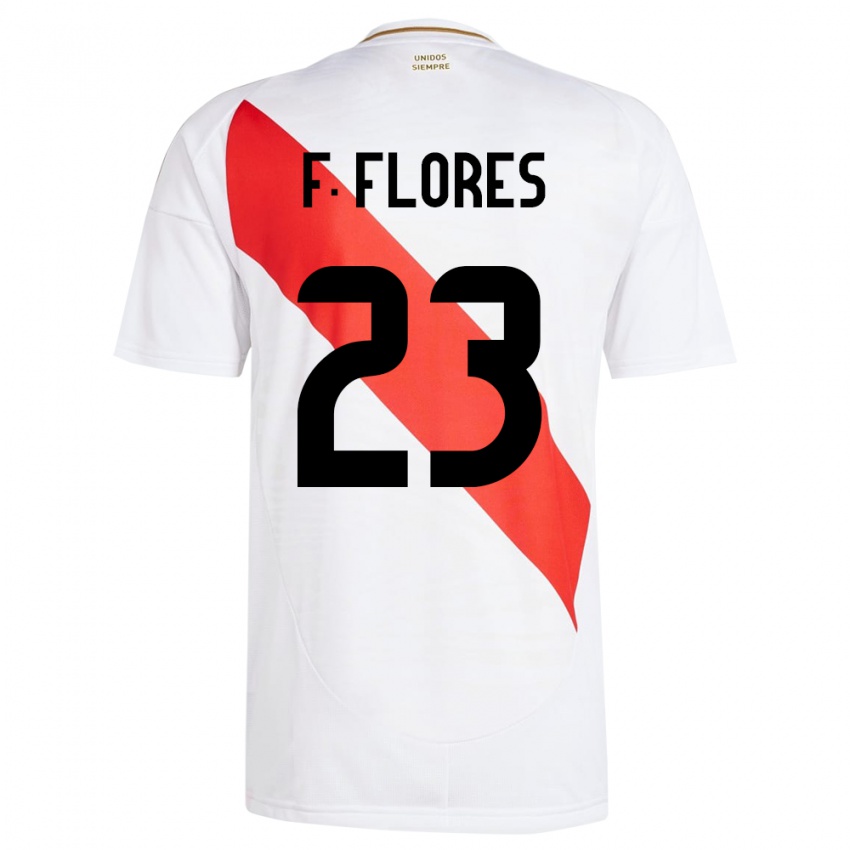 Børn Peru Franchesco Flores #23 Hvid Hjemmebane Spillertrøjer 24-26 Trøje T-Shirt