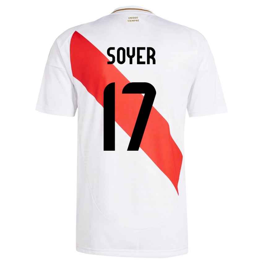 Børn Peru Bassco Soyer #17 Hvid Hjemmebane Spillertrøjer 24-26 Trøje T-Shirt