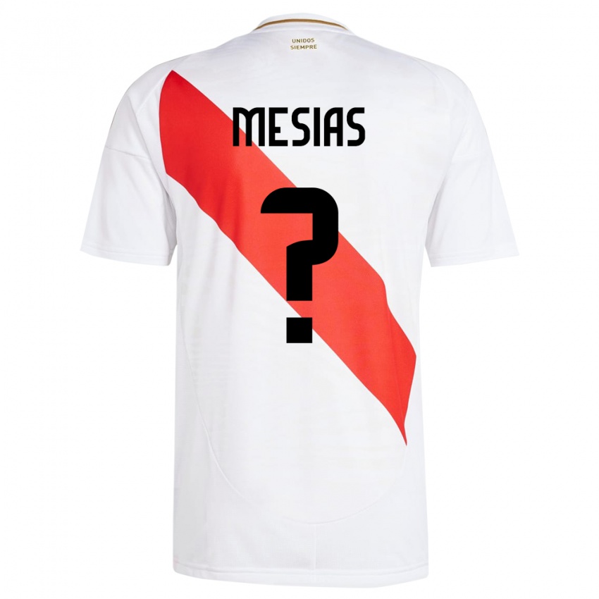 Børn Peru Fabrisio Mesías #0 Hvid Hjemmebane Spillertrøjer 24-26 Trøje T-Shirt