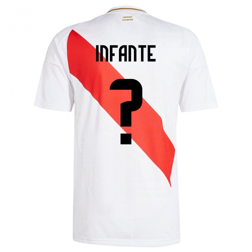 Børn Peru Maycol Infante #0 Hvid Hjemmebane Spillertrøjer 24-26 Trøje T-Shirt