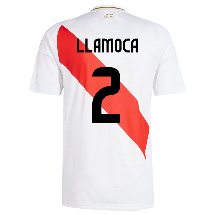 Børn Peru Braelynn Llamoca #2 Hvid Hjemmebane Spillertrøjer 24-26 Trøje T-Shirt