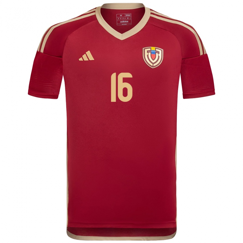 Børn Venezuela Arianna Rodríguez #16 Bourgogne Hjemmebane Spillertrøjer 24-26 Trøje T-Shirt