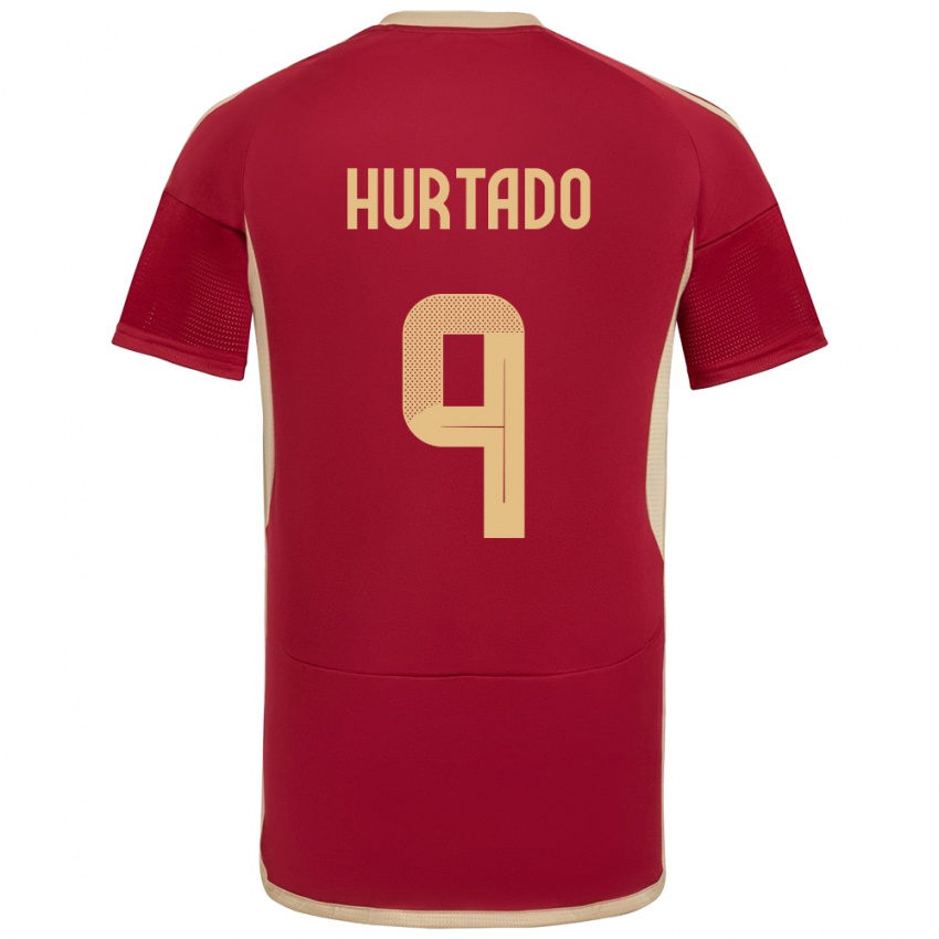 Børn Venezuela Jan Hurtado #9 Bourgogne Hjemmebane Spillertrøjer 24-26 Trøje T-Shirt