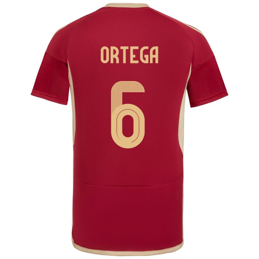 Børn Venezuela Bryant Ortega #6 Bourgogne Hjemmebane Spillertrøjer 24-26 Trøje T-Shirt