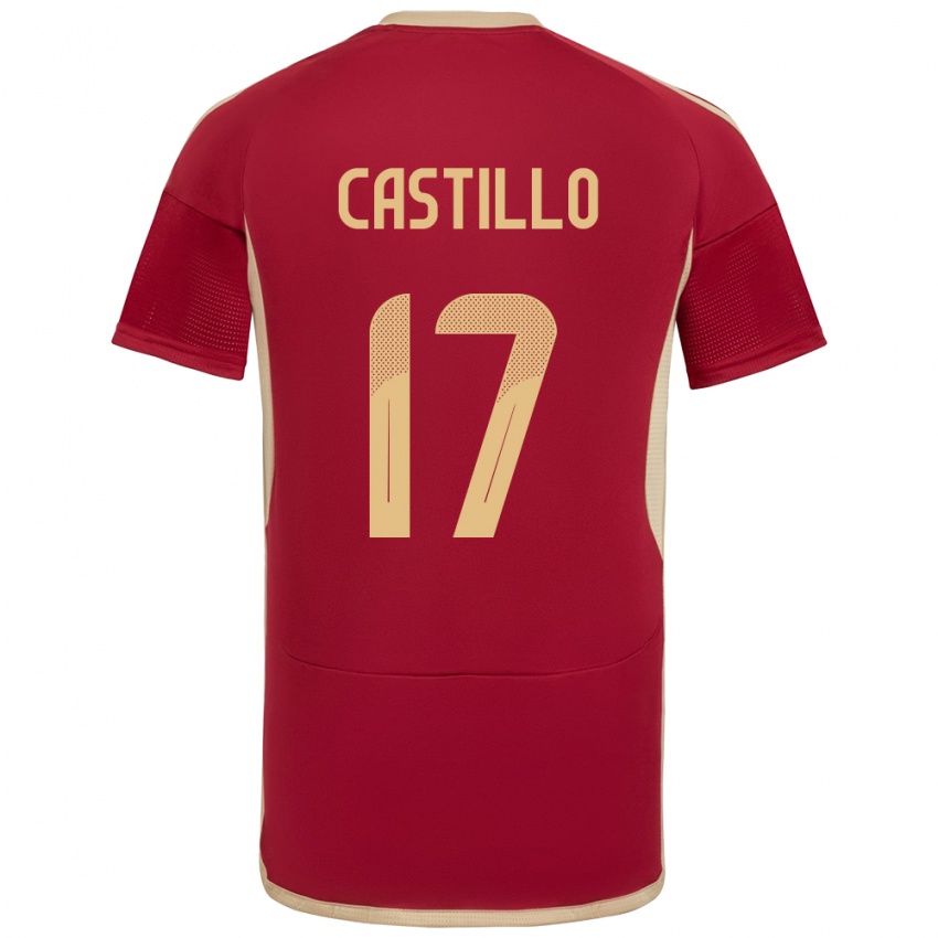 Børn Venezuela Edson Castillo #17 Bourgogne Hjemmebane Spillertrøjer 24-26 Trøje T-Shirt