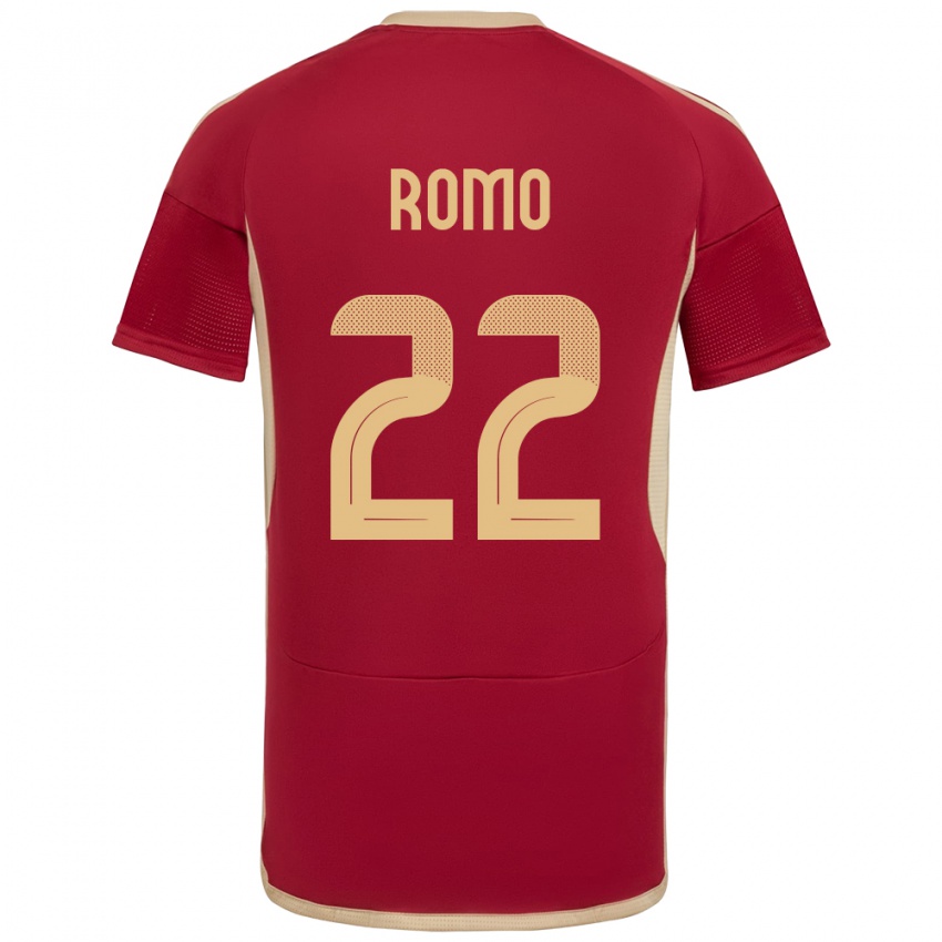 Børn Venezuela Rafael Romo #22 Bourgogne Hjemmebane Spillertrøjer 24-26 Trøje T-Shirt