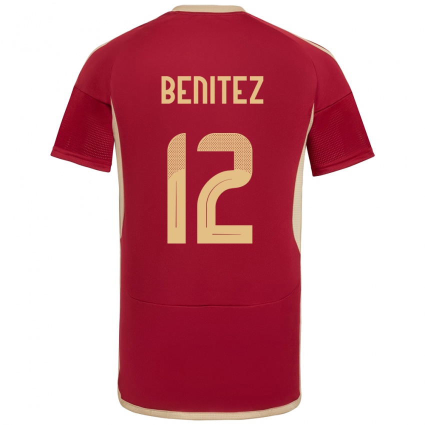 Børn Venezuela Frankarlos Benítez #12 Bourgogne Hjemmebane Spillertrøjer 24-26 Trøje T-Shirt