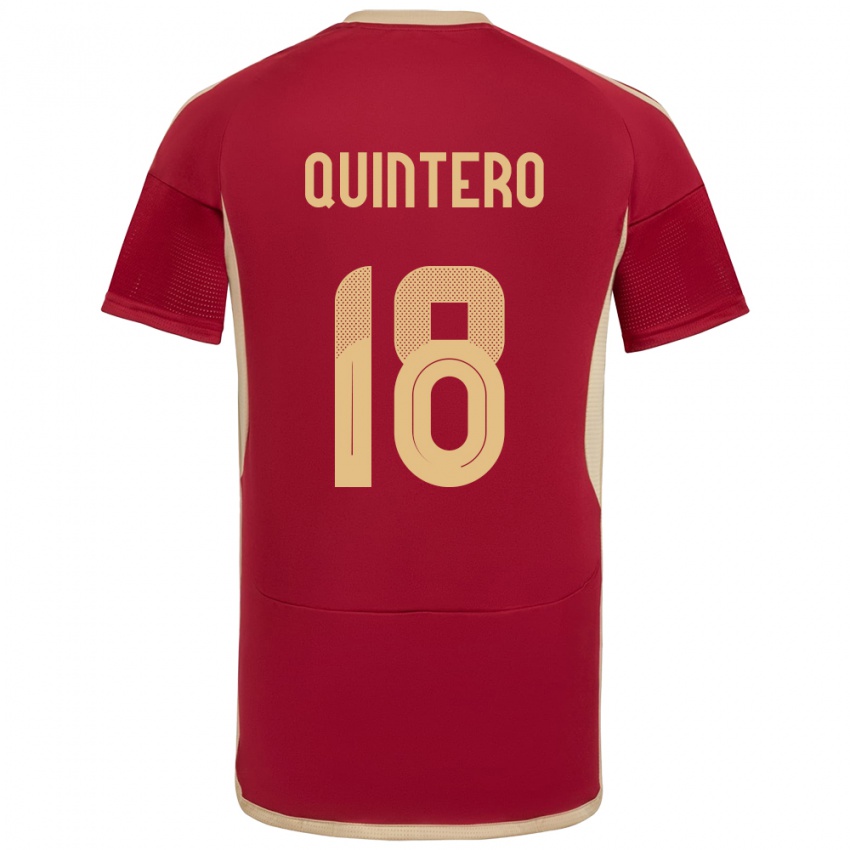 Børn Venezuela Jesús Quintero #18 Bourgogne Hjemmebane Spillertrøjer 24-26 Trøje T-Shirt