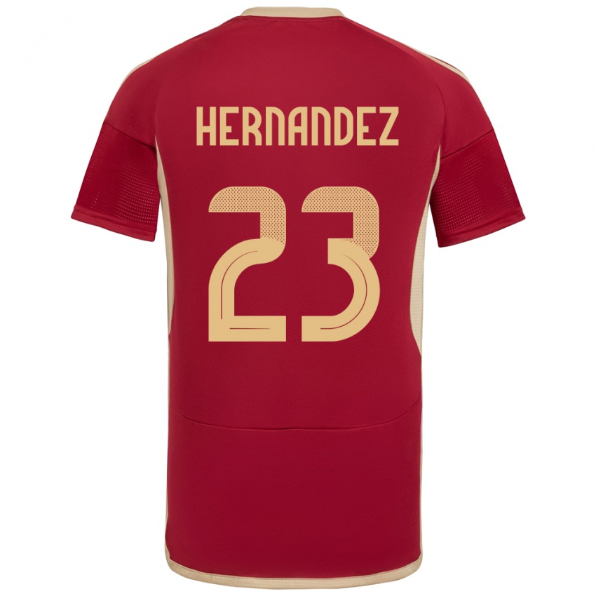 Børn Venezuela Luifer Hernández #23 Bourgogne Hjemmebane Spillertrøjer 24-26 Trøje T-Shirt