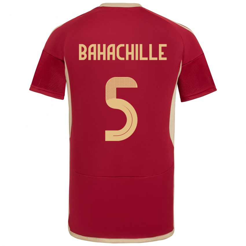 Børn Venezuela Abraham Bahachille #5 Bourgogne Hjemmebane Spillertrøjer 24-26 Trøje T-Shirt