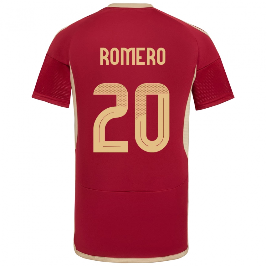 Børn Venezuela Andrés Romero #20 Bourgogne Hjemmebane Spillertrøjer 24-26 Trøje T-Shirt