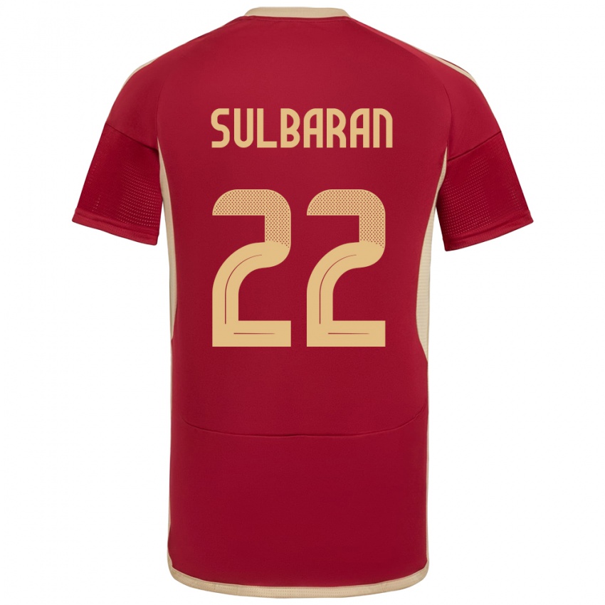 Børn Venezuela Manuel Sulbarán #22 Bourgogne Hjemmebane Spillertrøjer 24-26 Trøje T-Shirt