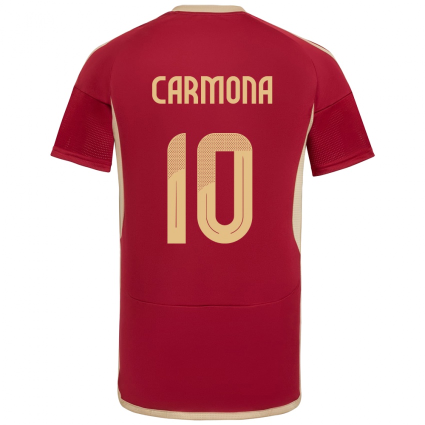 Børn Venezuela Wikelman Carmona #10 Bourgogne Hjemmebane Spillertrøjer 24-26 Trøje T-Shirt