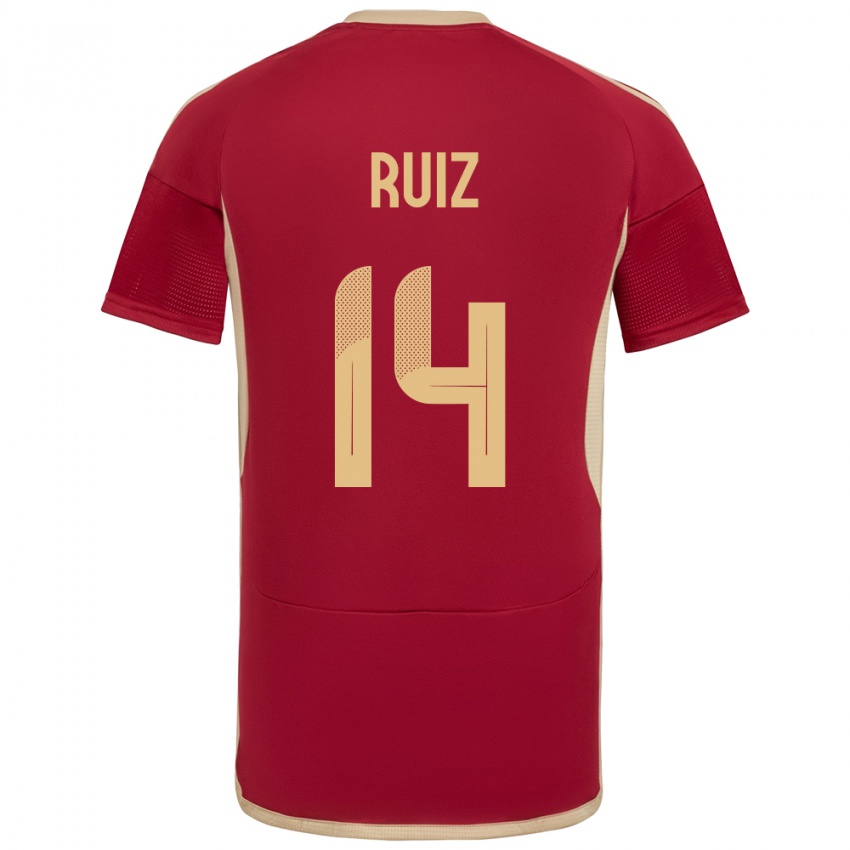 Børn Venezuela Maicol Ruiz #14 Bourgogne Hjemmebane Spillertrøjer 24-26 Trøje T-Shirt