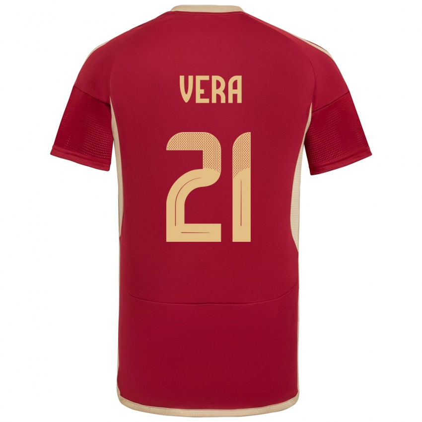 Børn Venezuela Andry Vera #21 Bourgogne Hjemmebane Spillertrøjer 24-26 Trøje T-Shirt