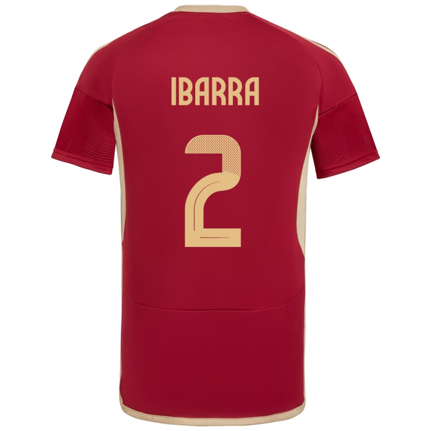 Børn Venezuela Pablo Ibarra #2 Bourgogne Hjemmebane Spillertrøjer 24-26 Trøje T-Shirt