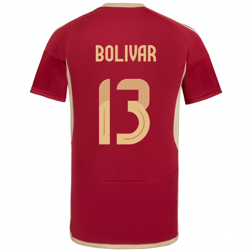 Børn Venezuela Salvador Bolívar #13 Bourgogne Hjemmebane Spillertrøjer 24-26 Trøje T-Shirt