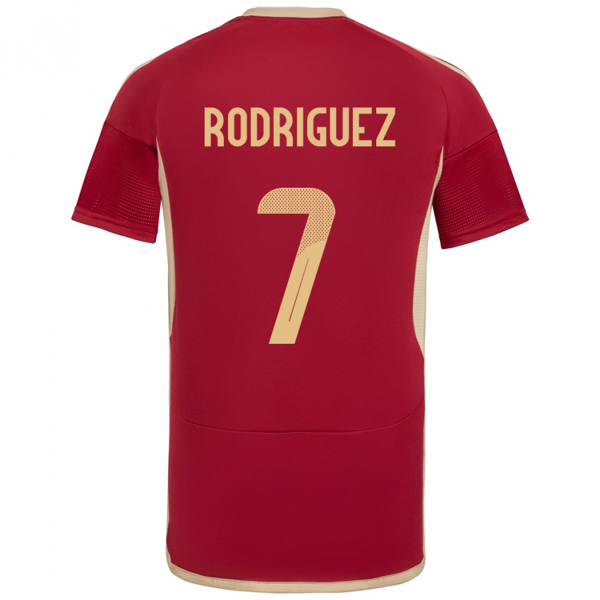 Børn Venezuela Daniuska Rodriguez #7 Bourgogne Hjemmebane Spillertrøjer 24-26 Trøje T-Shirt