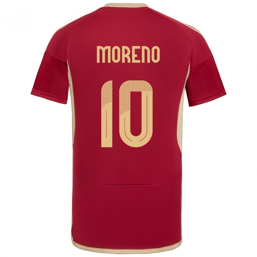 Børn Venezuela Yerliane Moreno #10 Bourgogne Hjemmebane Spillertrøjer 24-26 Trøje T-Shirt
