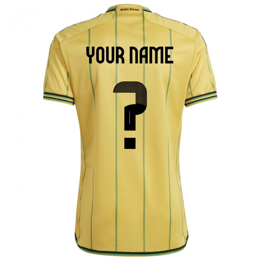 Børn Jamaica Dit Navn #0 Gul Hjemmebane Spillertrøjer 24-26 Trøje T-Shirt
