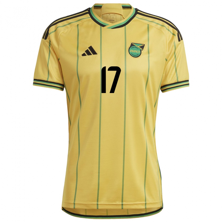 Børn Jamaica Zoe Vidaurre #17 Gul Hjemmebane Spillertrøjer 24-26 Trøje T-Shirt