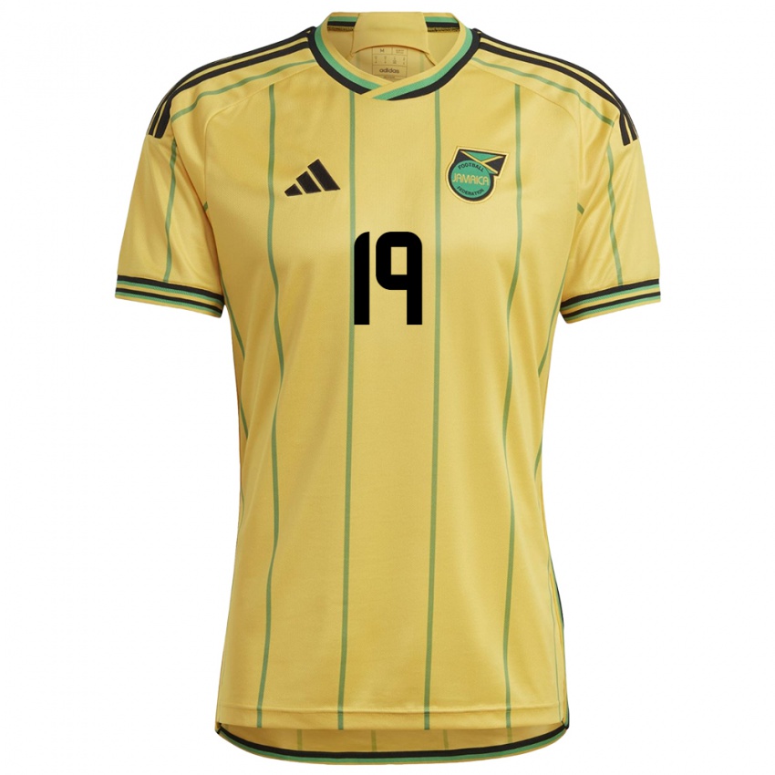 Børn Jamaica Davia Richards #19 Gul Hjemmebane Spillertrøjer 24-26 Trøje T-Shirt