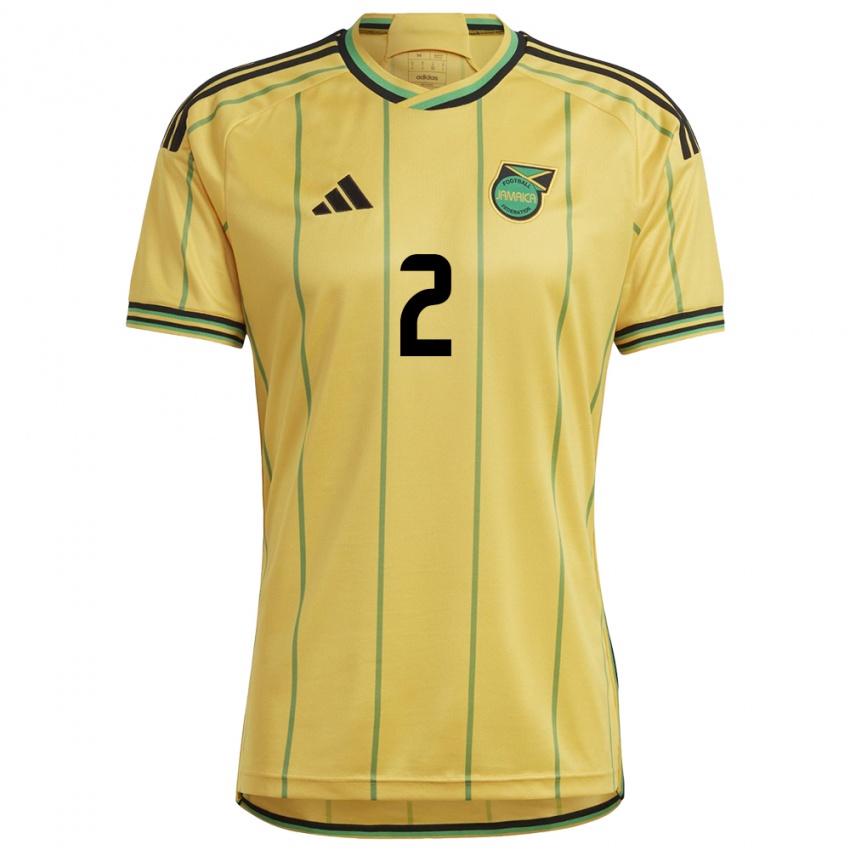 Børn Jamaica Nicholas Simmonds #2 Gul Hjemmebane Spillertrøjer 24-26 Trøje T-Shirt