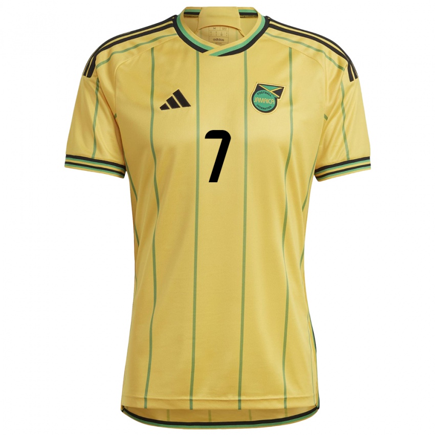 Børn Jamaica Shanise Buckley #7 Gul Hjemmebane Spillertrøjer 24-26 Trøje T-Shirt