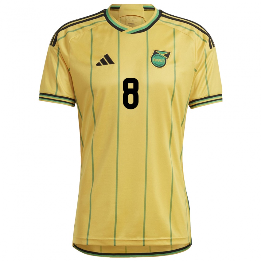 Børn Jamaica Drew Spence #8 Gul Hjemmebane Spillertrøjer 24-26 Trøje T-Shirt