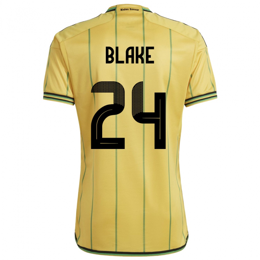 Børn Jamaica Andre Blake #24 Gul Hjemmebane Spillertrøjer 24-26 Trøje T-Shirt