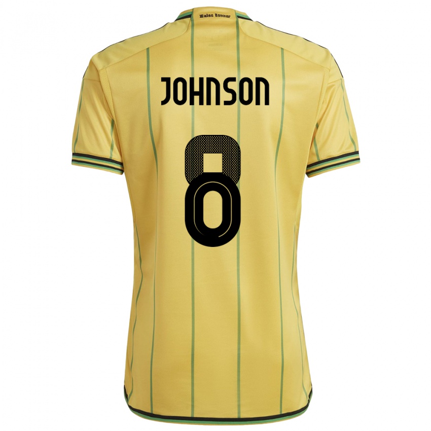 Børn Jamaica Daniel Johnson #8 Gul Hjemmebane Spillertrøjer 24-26 Trøje T-Shirt