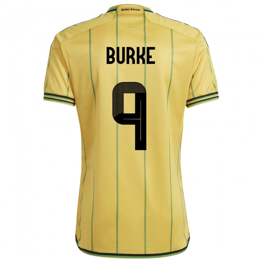 Børn Jamaica Cory Burke #9 Gul Hjemmebane Spillertrøjer 24-26 Trøje T-Shirt