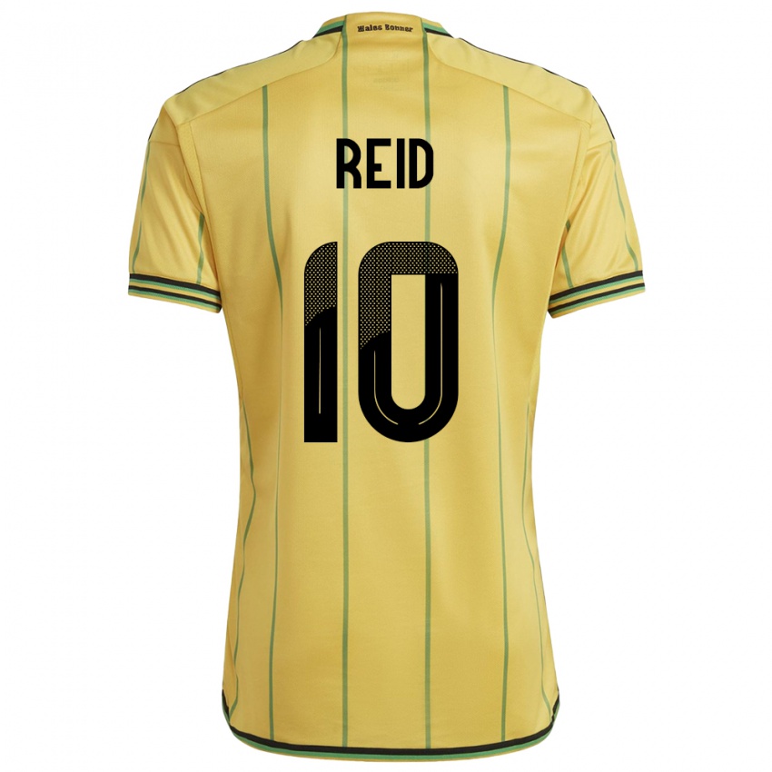 Børn Jamaica Bobby De Cordova-Reid #10 Gul Hjemmebane Spillertrøjer 24-26 Trøje T-Shirt