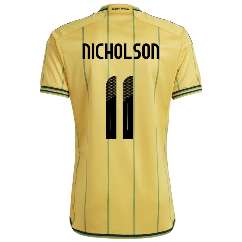 Børn Jamaica Shamar Nicholson #11 Gul Hjemmebane Spillertrøjer 24-26 Trøje T-Shirt