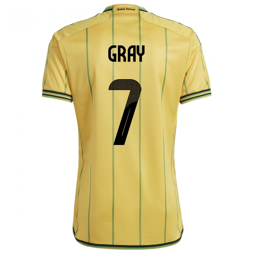 Børn Jamaica Demarai Gray #7 Gul Hjemmebane Spillertrøjer 24-26 Trøje T-Shirt