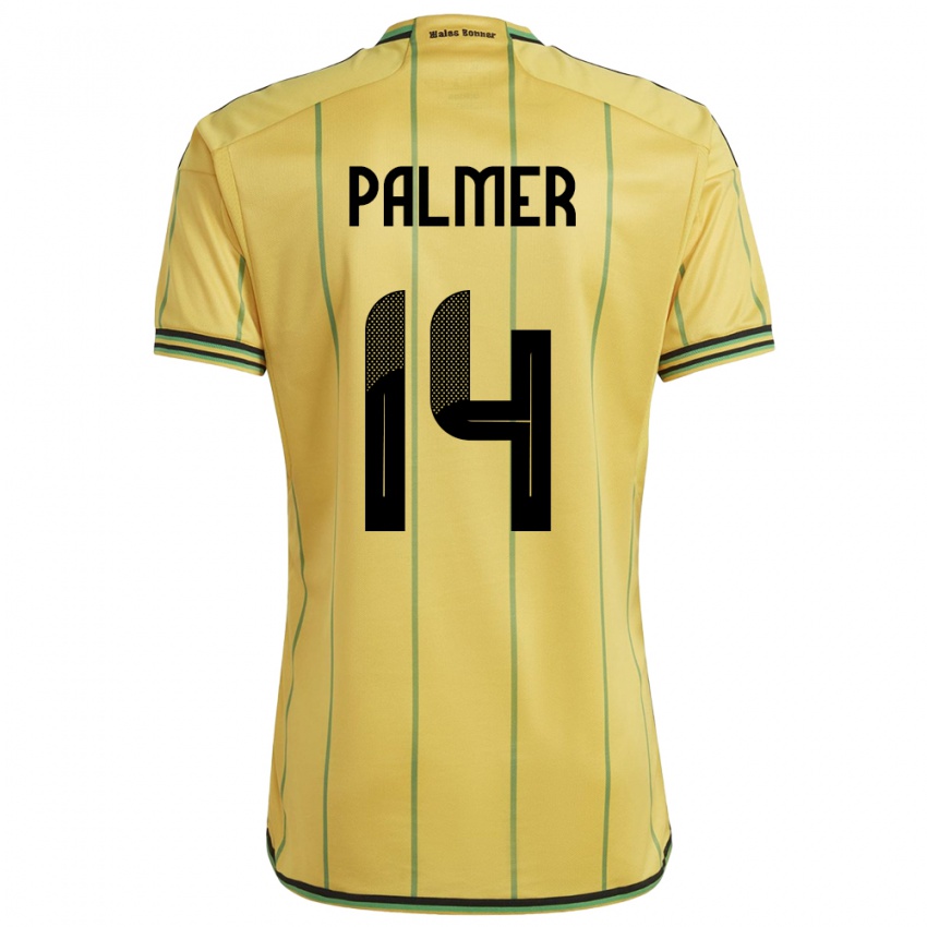 Børn Jamaica Kasey Palmer #14 Gul Hjemmebane Spillertrøjer 24-26 Trøje T-Shirt