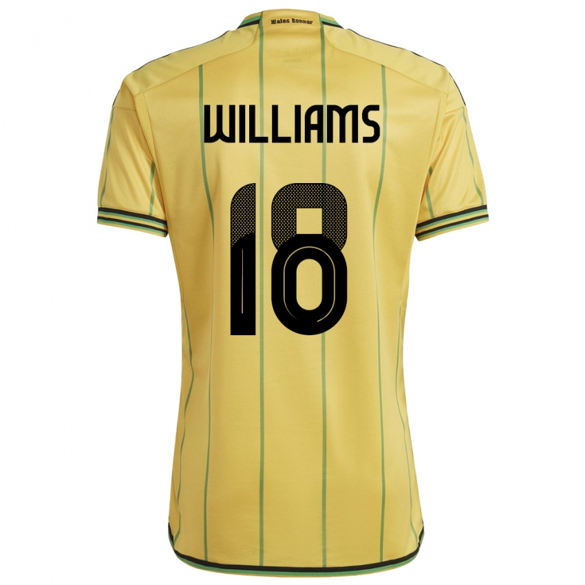 Børn Jamaica Romario Williams #18 Gul Hjemmebane Spillertrøjer 24-26 Trøje T-Shirt